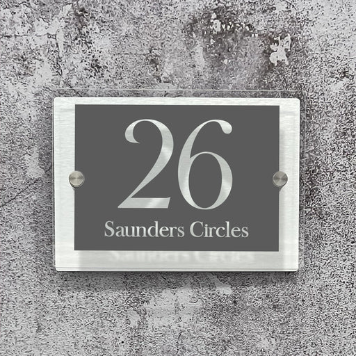 rectangle house number sign