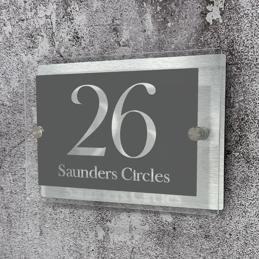 rectangle house number sign