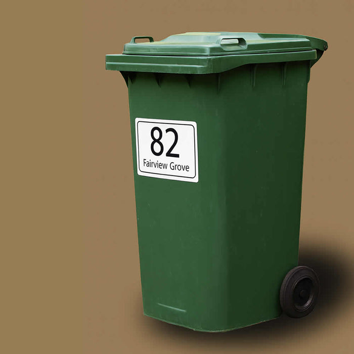Extra Large Rectangle Shape Wheelie Bin Number Stickers 280mm x 180mm - 3 Packs