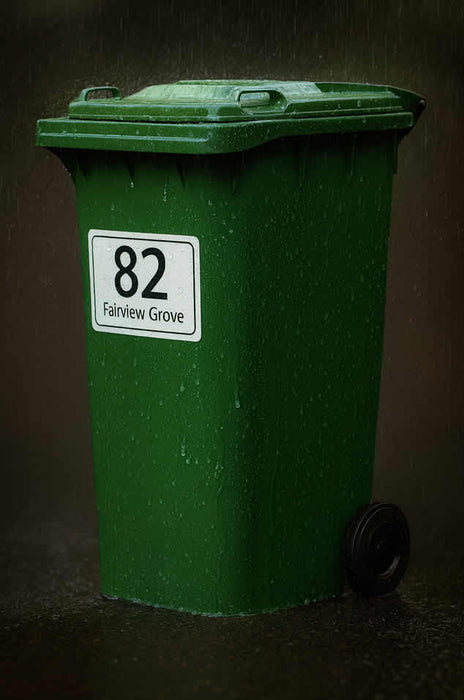 Extra Large Rectangle Shape Wheelie Bin Number Stickers 280mm x 180mm - 3 Packs