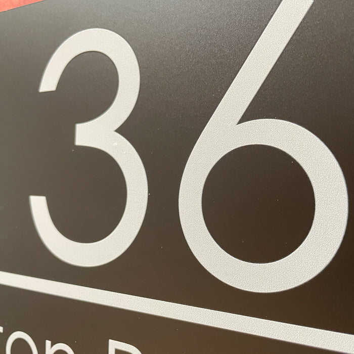 Large Spectrum House Number Sign Floating Style Door Name Plaque - Black
