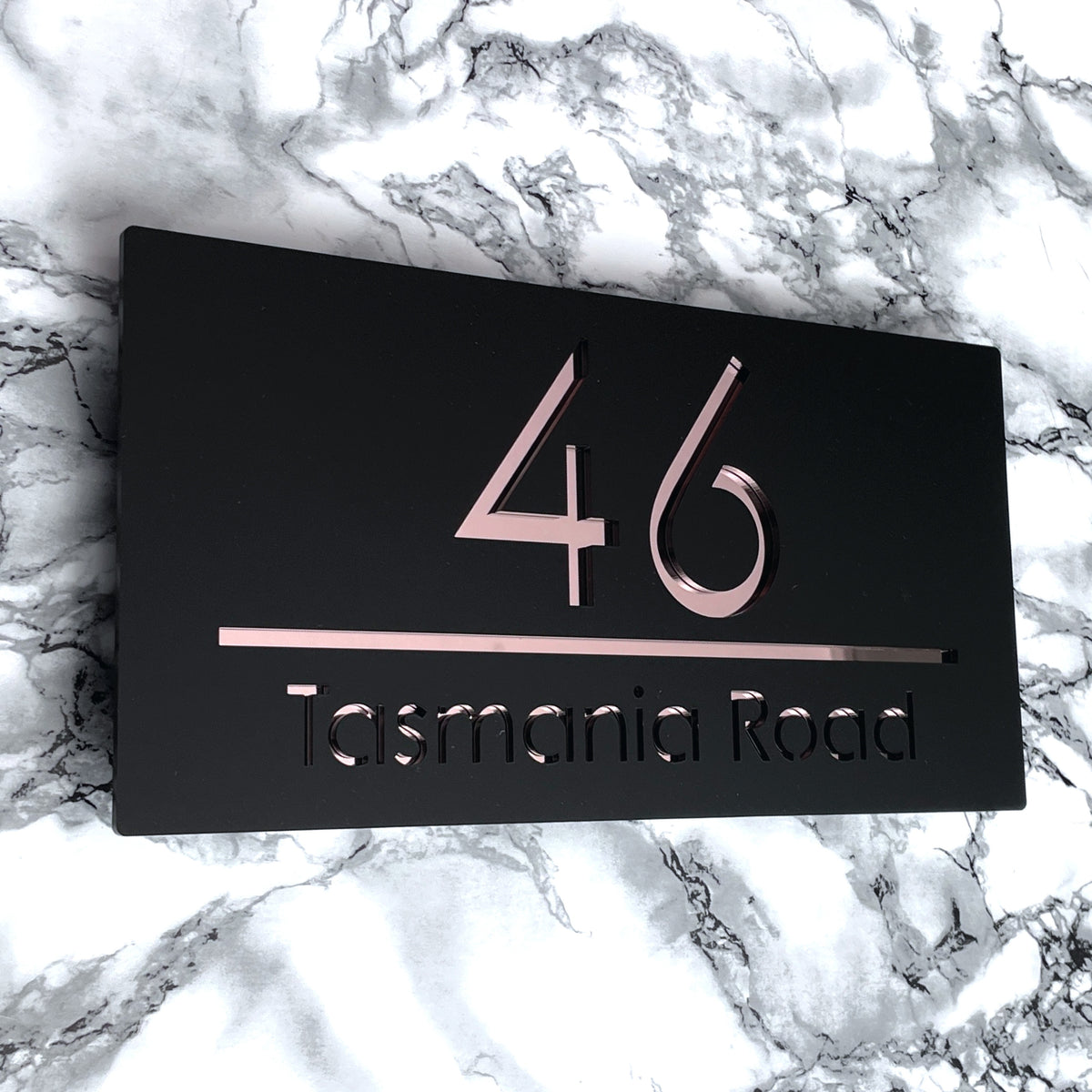 Premier House Number Sign Modern Floating Style Door Name Plaque - Ros ...