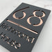 laser cut house sign with rose gold mirror finish