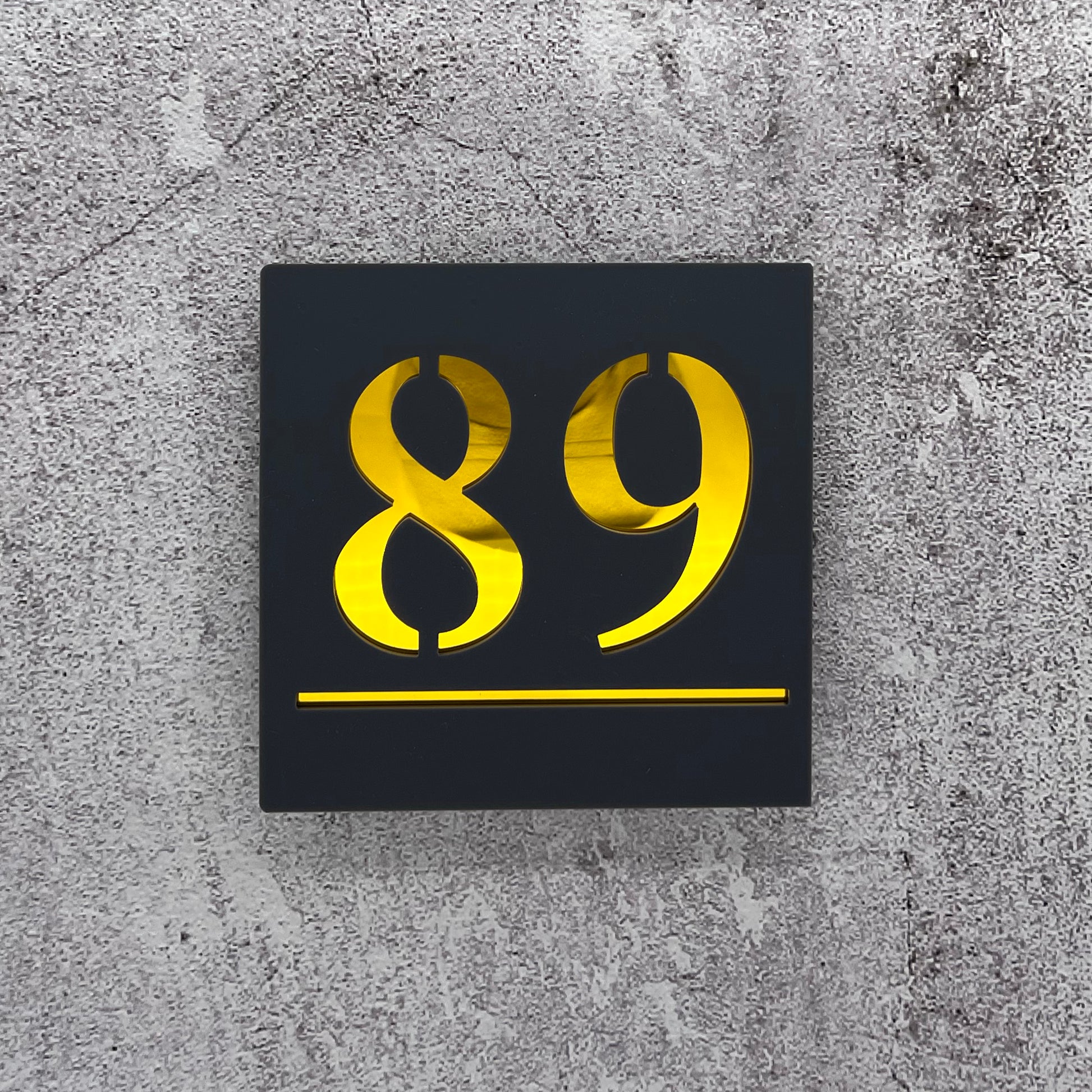 Aria House Number Sign Square Style Door Name Plaque - Gold — Perfect ...