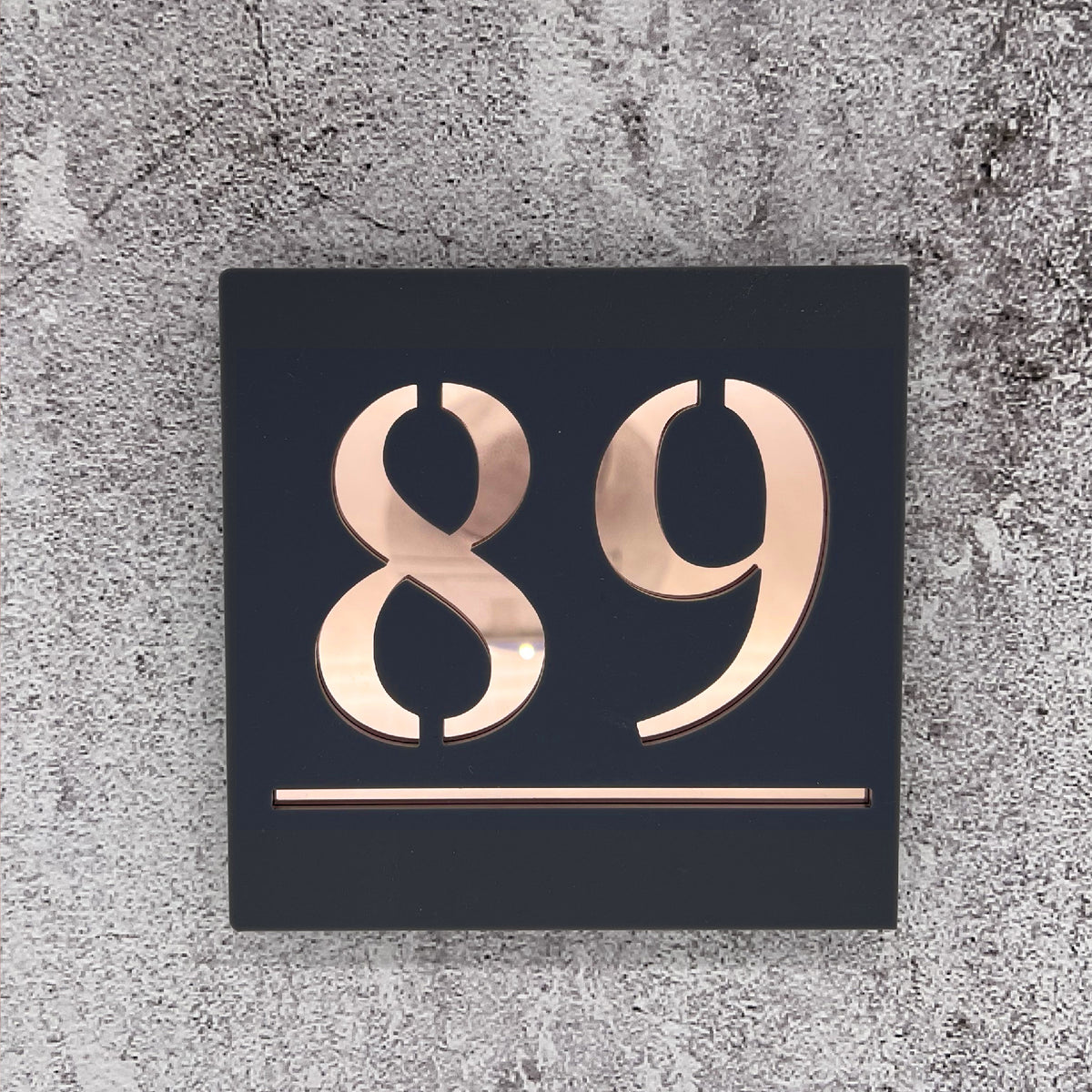 Aria House Number Sign Square Style Door Name Plaque - Rose Gold ...