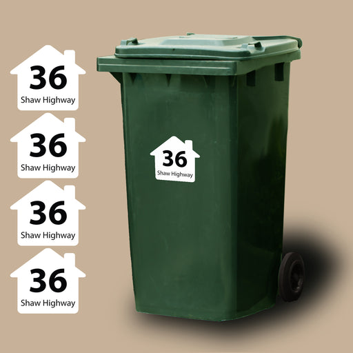 house shape wheelie bin stickers