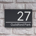 grey acrylic house number sign