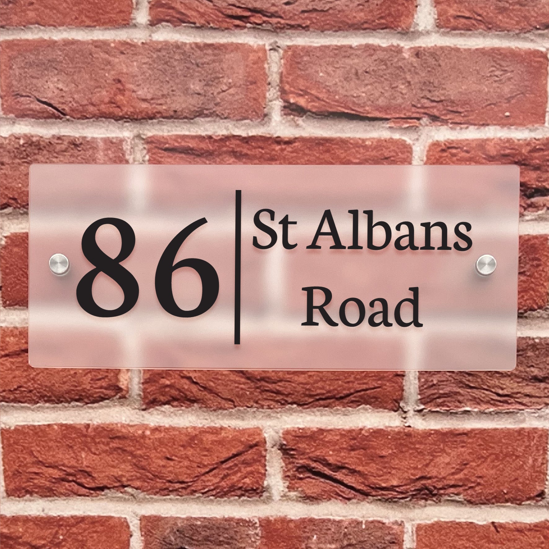 Large Frosted House Number Signs Left Style 2 Door Name Plaque