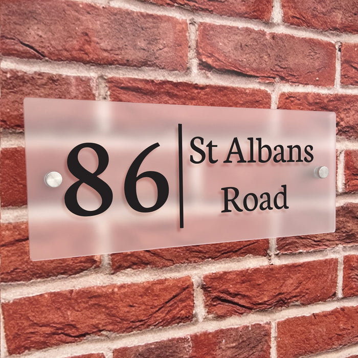House Sign 86 Large Frosted Solar House Number Signs With Solar Light Left Style 2 D ...
