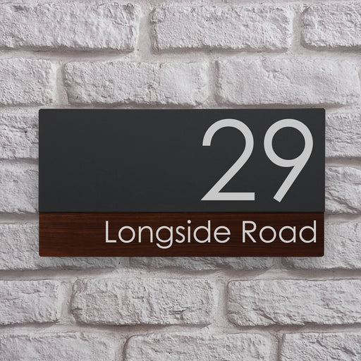 mahogany effect house number signs