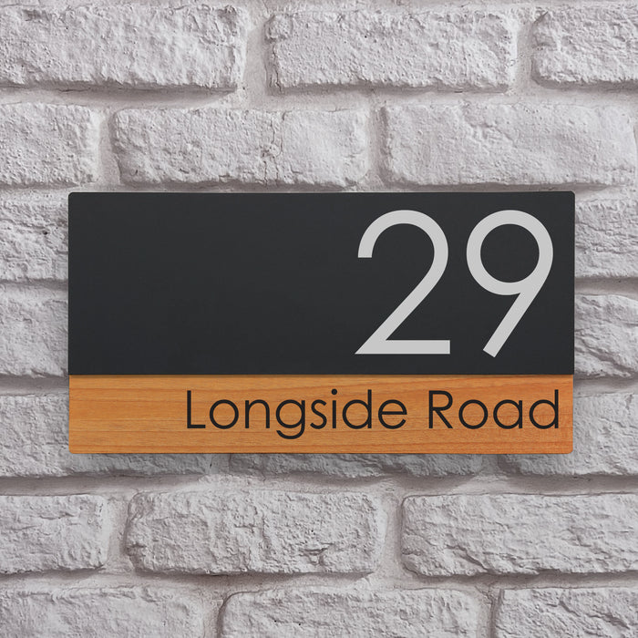 pinewood effect house number signs