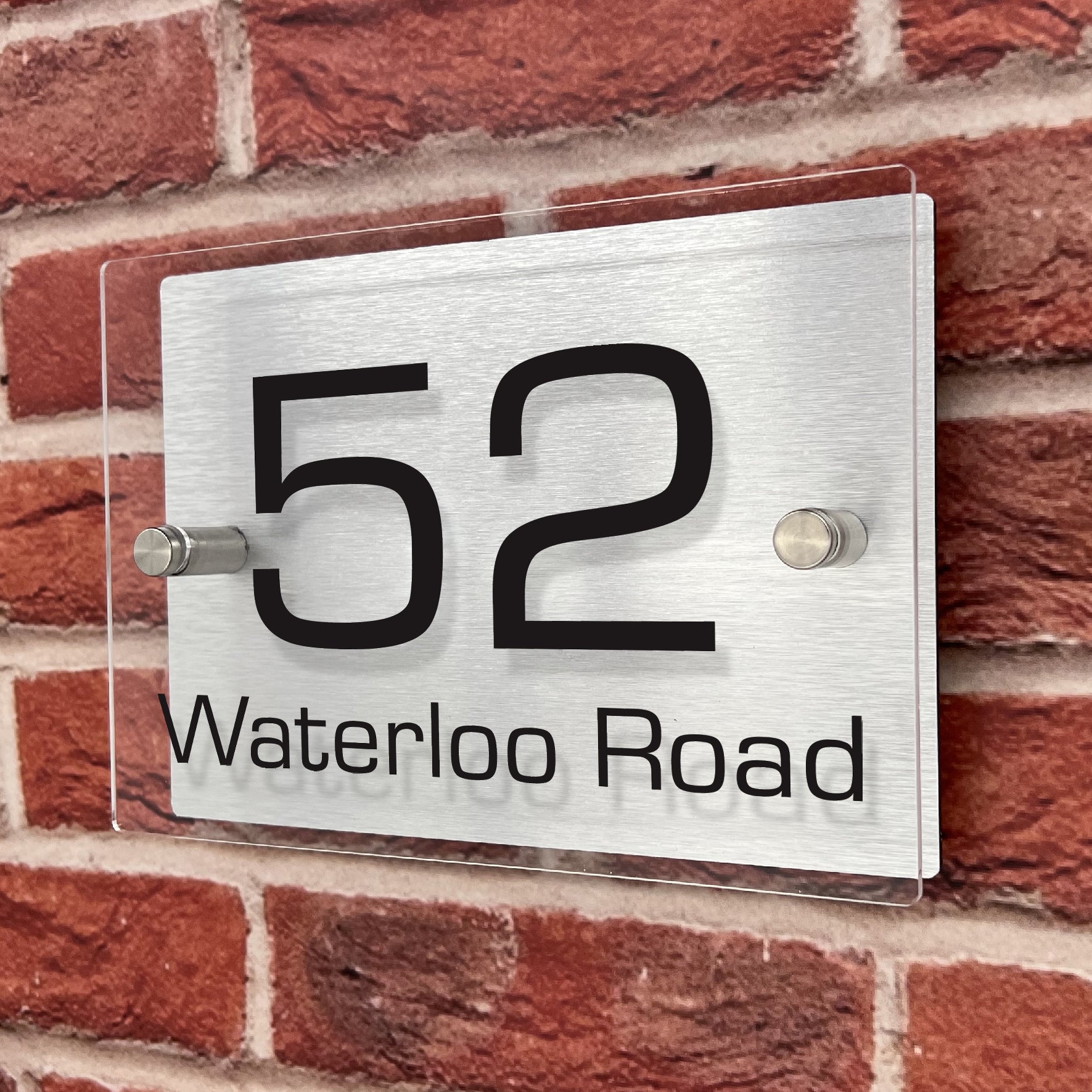 Prestige Solar House Number Signs With Solar Light Clear Rectangle Sty 