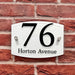 curve double acrylic house number sign brushed aluminium back