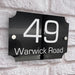 house number sign in high black gloss