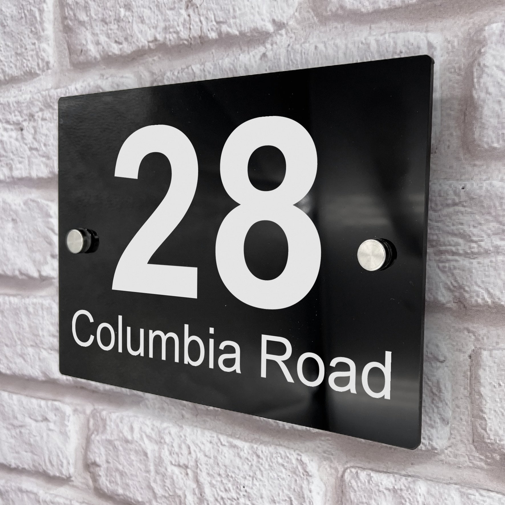 Imperium Solar House Number Signs With Solar Light Rectangle Bold Styl ...