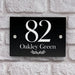 house number sign in high black gloss