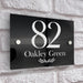 house number sign in high black gloss