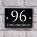 house number sign in high black gloss