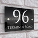 house number sign in high black gloss