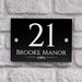 house number sign in high black gloss