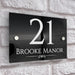 house number sign in high black gloss