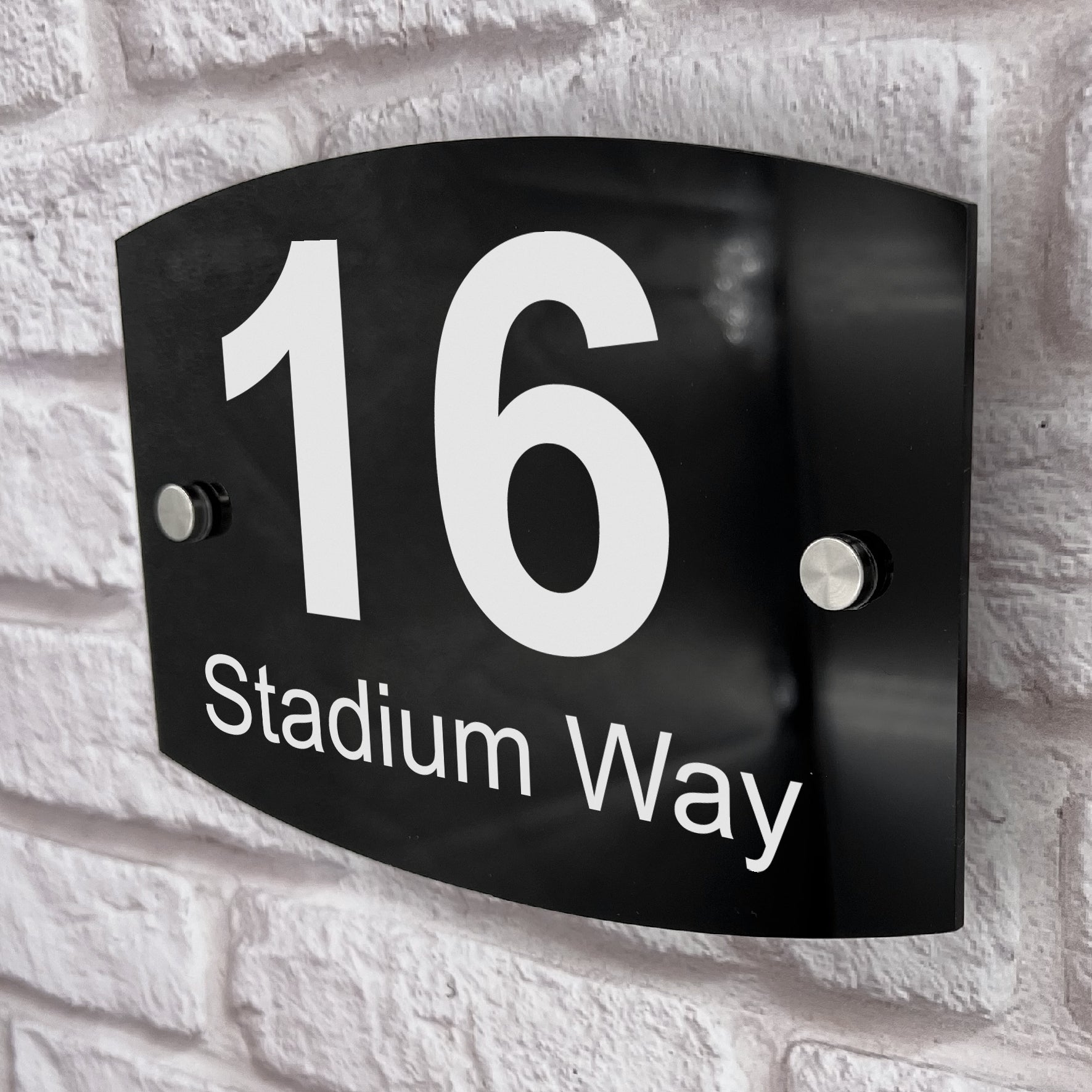 Imperium Solar House Number Sign With Solar Light Curve Bold Style Doo ...