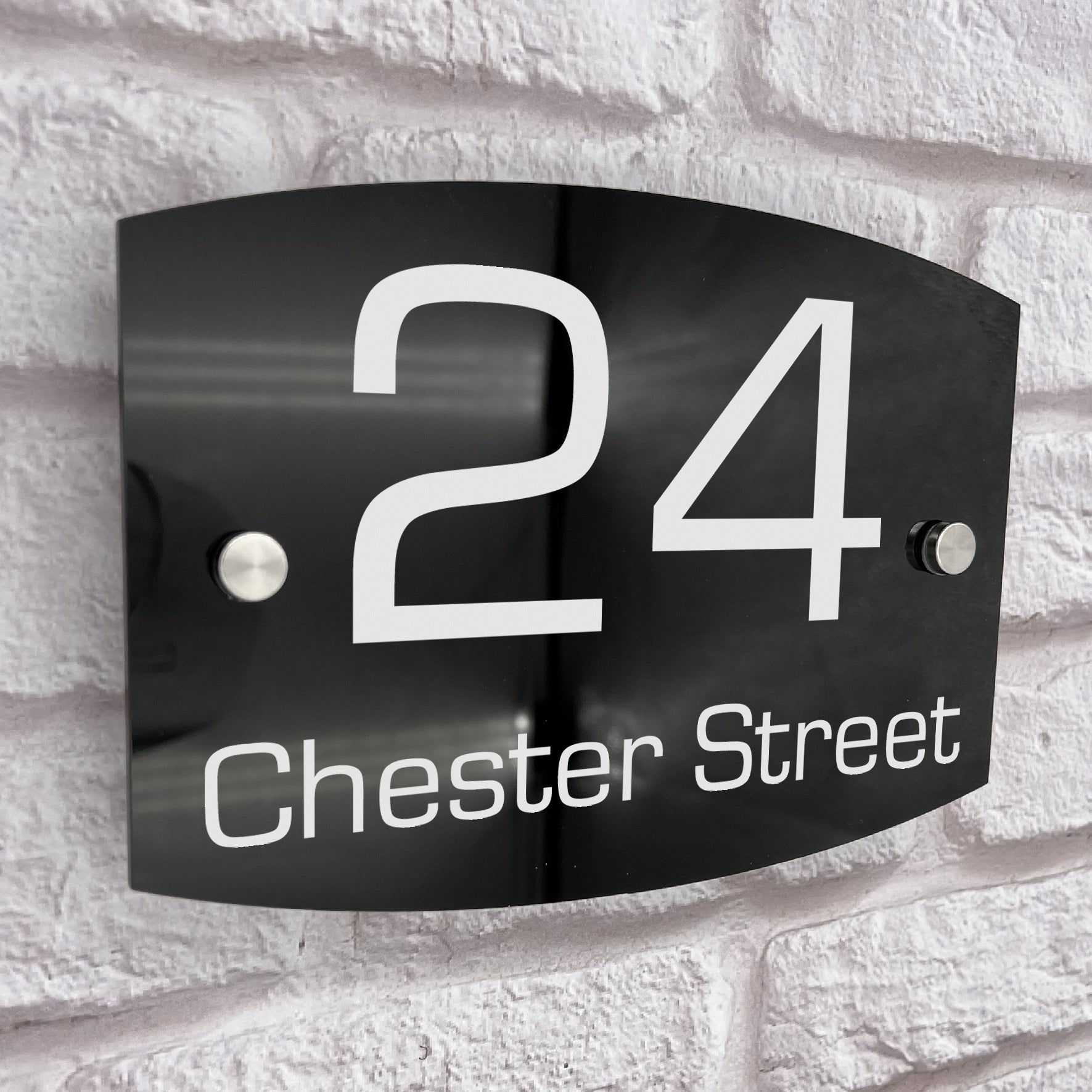 Imperium House Number Sign Curve Style Door Name Plaque — Perfect House ...